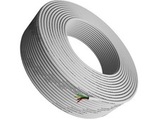 Phone Cable 300ft Rounded White Roll 100m 26 AWG Gauge Solid Wire TP801