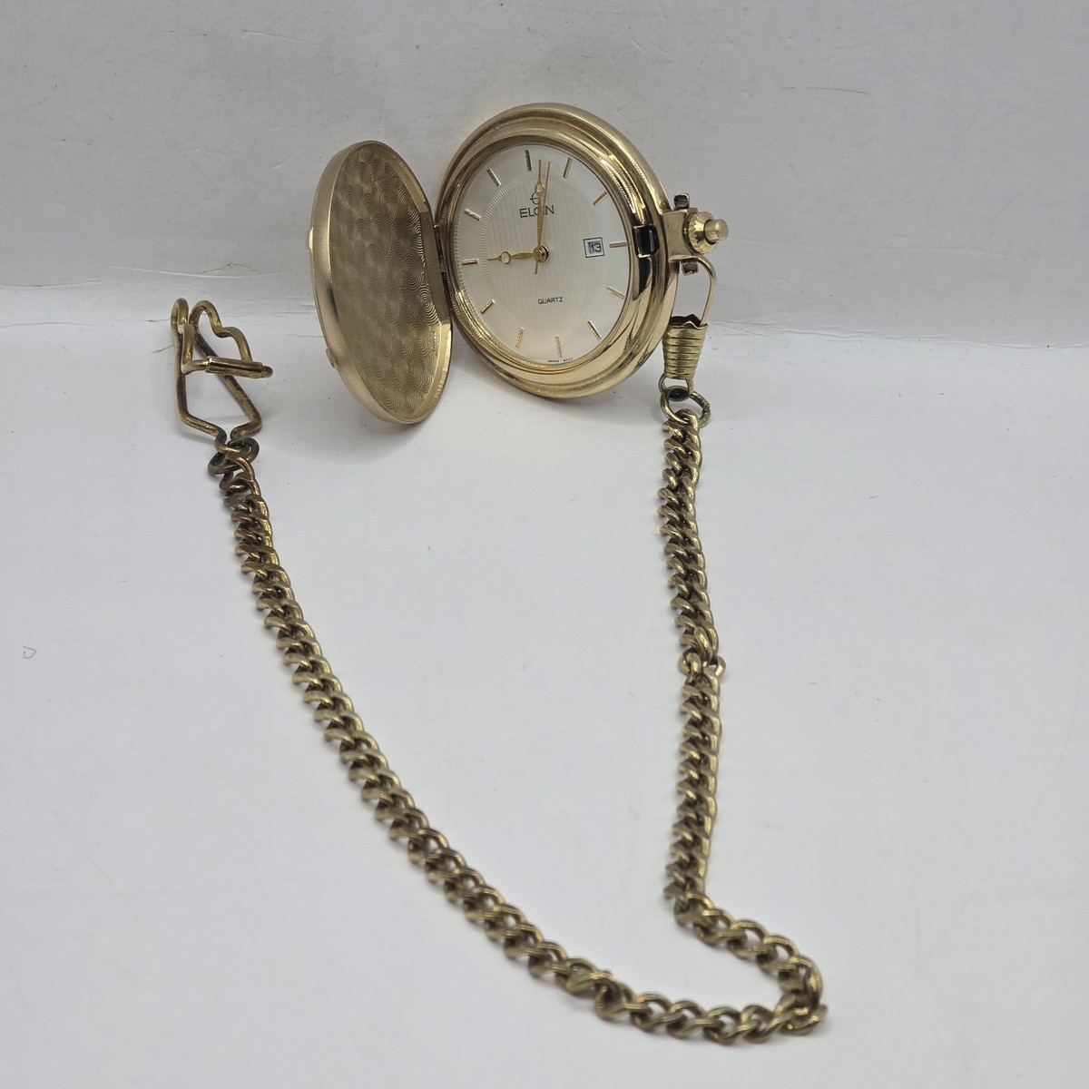 Elgin Quartz Pocket Watch Japan Movement Gold Toned | eBay