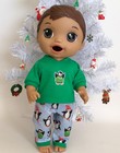 ❤️ Doll Clothes fits 12” Baby Alive Christmas PENGUIN Pajamas Set lot ❤ boy girl