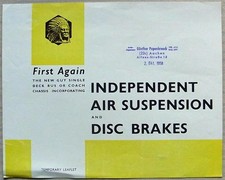 GUY SINGLE DECK BUS COACH CHASSIS AIR SUSPENSION DISC BRAKES Temporary Leaflet