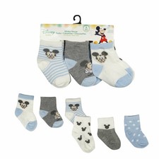 Disney Baby Mickey Mouse 6 Pairs Socks Infant Boys Blue 18-24 Months NEW