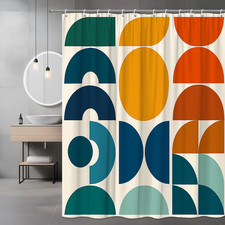 Colorful Modern Shower Curtain - Geometric Design for Bathroom