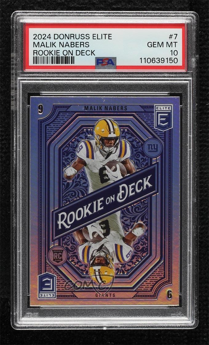 2024 Panini Donruss Elite Rookie On Deck Malik Nabers #7 PSA 10 GEM MT RC g6p