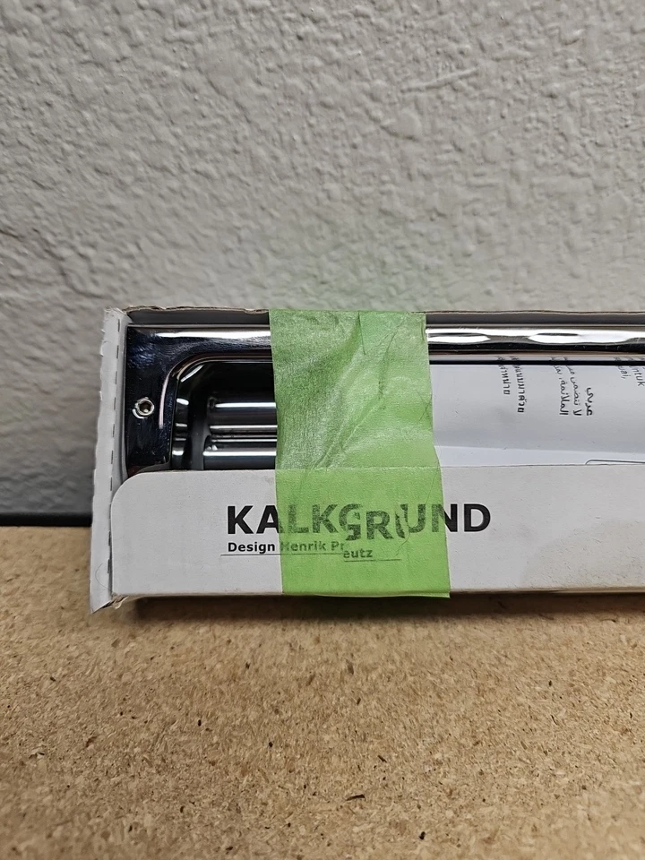 Ikea Kalkkrund Estante Cromo Toallero, Tamaño: 24-3/4” x 9” NUEVO En Caja 302.914.70 Foto 2 de 4