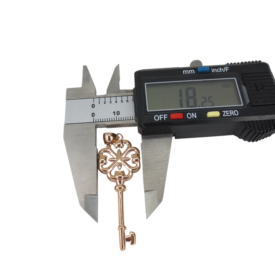 18K 玫瑰金填充装饰三叶草钥匙吊坠小饰品骨架风格珠宝首饰 — 第 2/4 张图片