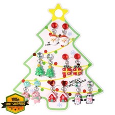 PinkSheep Clip On Earrings, Rainbow Bling Kids Party Favor Little Girls