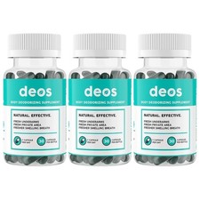 3PACK DEOS Internal Deodorant Supplement   Full Body Deodorizer - 30 Capsules 