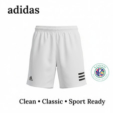 Adidas Club 3  Stripes Tennis Shorts Youth 15  16Y White/Black
