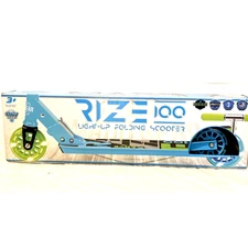 *New Madd Gear Light-Up Rize 100Mm Folding Scooter-Blue/Green-143 Lbs Max Age 3+