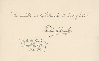 Theodore L. Cuyler Presbyterian Minister & Religious Author Signed Quotation