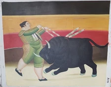 Hand Painted Oil Painting on Canvas Fake of the Artist Botero 50x60 cm