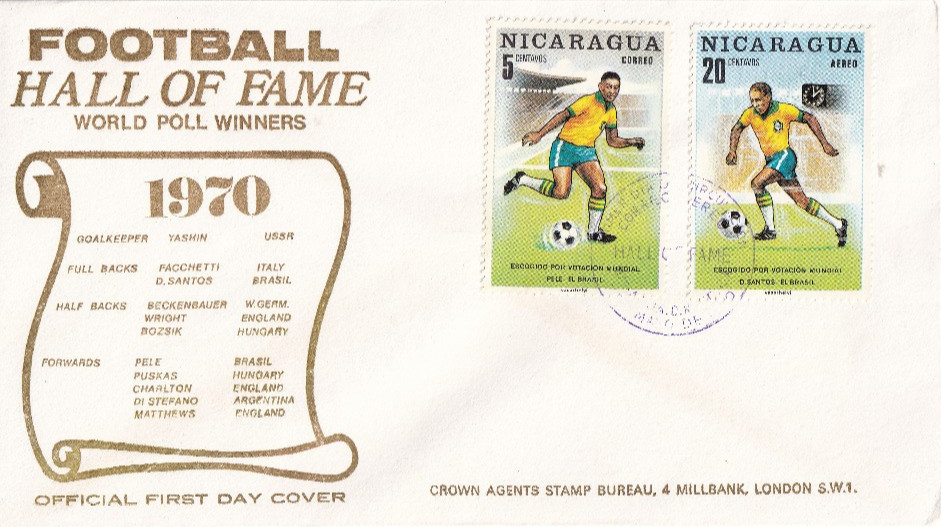 Nicaragua Football Hall of Fame World Cup, 12 stamps over 8 covers