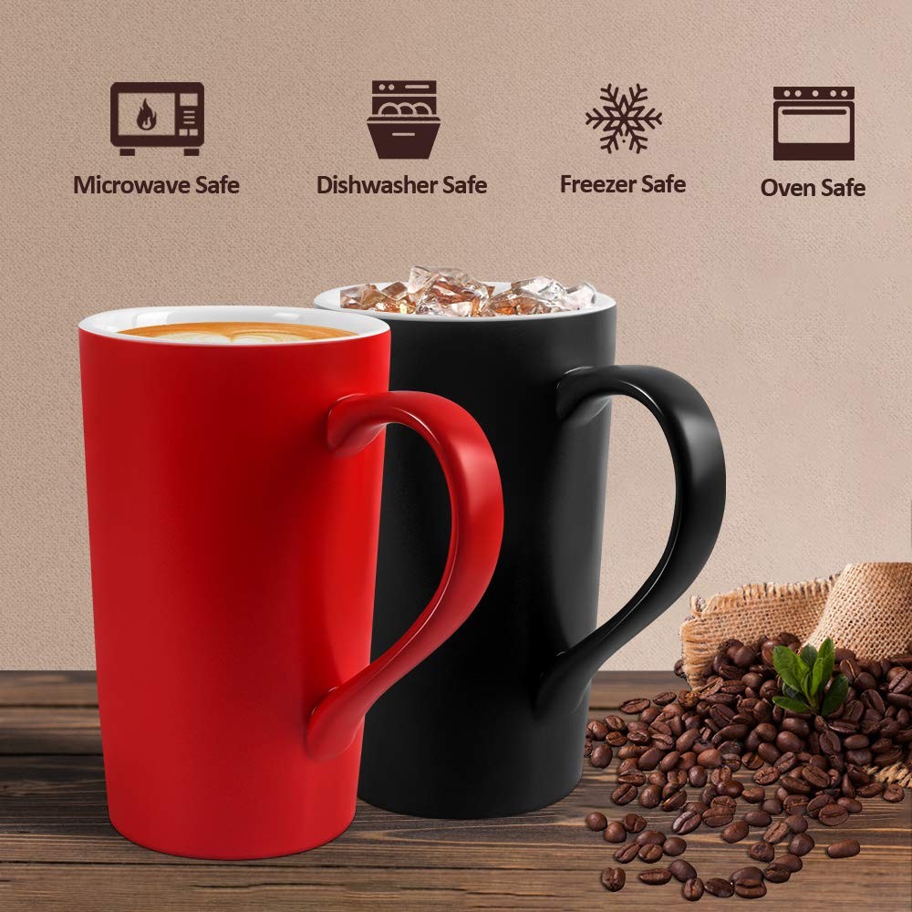 20 oz Coffee Mug, Simple Large Tall Ceramic Cup, Harebe Smooth Ceramic Tea Cup for Office and Home, The Best Gift for Your Father, Husband and Friends