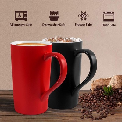 12 oz narrow coffee mug Colorful Pottery Coffee Mugs, 10 oz
