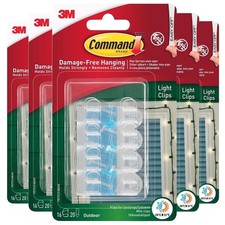 Image of 5 x Command Outdoor Garden Decorating Clear Light 16 Clips Damage Free Total 80
