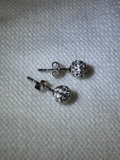 925 Sterling Silver Stud Earring White Stone Crystal Style  Jewellery