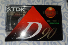 TDK D90 Audio Cassette Tapes, High Output IEC/Type 1, New, Sealed One New Tape