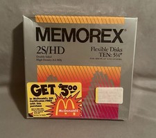 Memorex 2S/HD Double Sided High Density 5.25" Floppy Disk 10 Pack -Sealed  NEW 