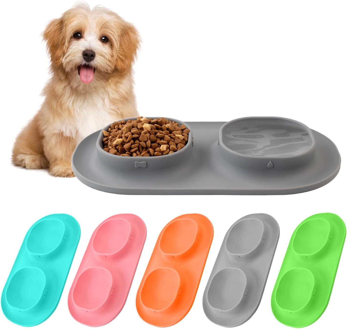 And Water Bowls Set For Small Dogs, No-spill No