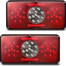 2pcs Rectangle Led Trailer Camper Rv Triple Tail Lights Stop Turn Tail Backup...