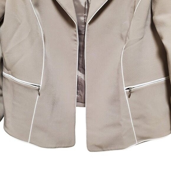 Crop Jacket Split Zipper Cuff Career Neutral Offi… - image 5