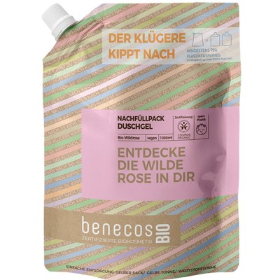 Benecos Duschgel Wildrose   1 Liter Refill