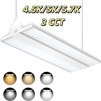 300W LED Linear High Bay Light Warehouse Garage Shop Fixture 4.5/5/5.7K 3 CCT