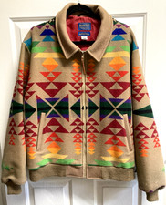Vintage Pendleton Chief Joseph Navajo Aztec Zip Wool Jacket Size L