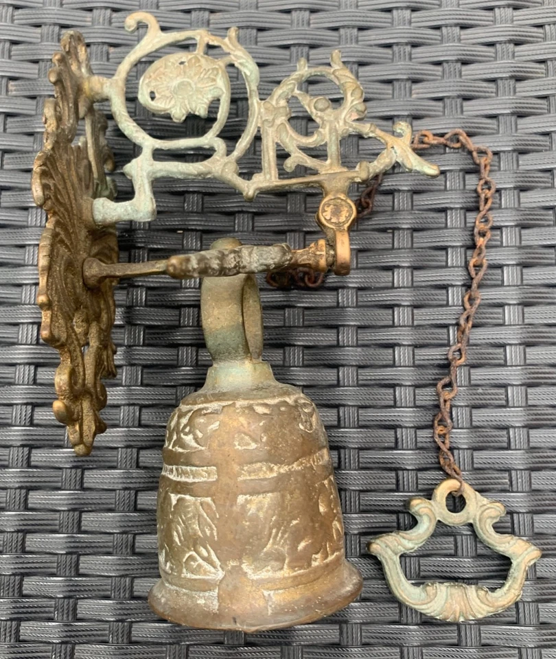 Real Antique Brass Chapel Church Bell Wall mount Edwardian Religious monastery - Image 4 of 4