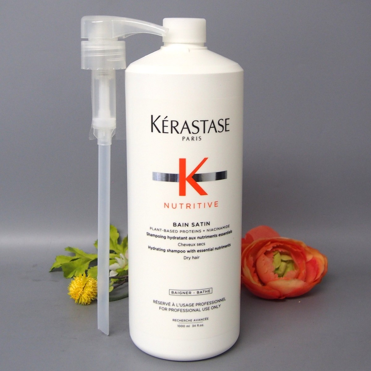 With Pump Kerastase Nutritive Bain Satin Shampoo 34oz / 1000ml 100