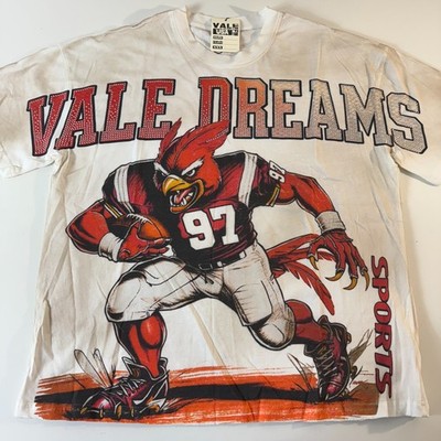 Vale Forever Valley Falcon Bling T-Shirt Men's Size Small White Cropped Tee NEW