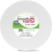 Smooth Foam Disc 1" x 11.75" White for Crafts and Floral Arranging