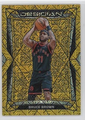 2023-24 Panini Obsidian Electric Etch Gold Flood /10 Bruce Brown #16 2oh