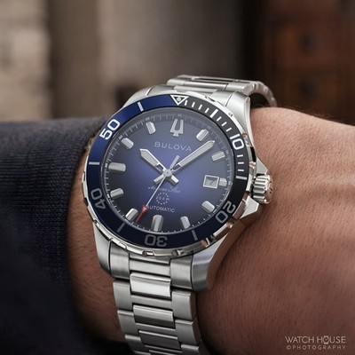 Bulova Marine Star Automatik Herrenuhr 98B466 Blau