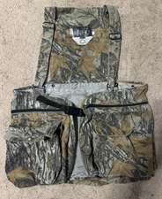 Vintage 10X Hunting Vest Sz Large Realtree Hardwoods Camo Hunting Seat Pad USA