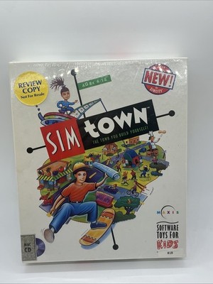 Sim Town Mac CD EA Game SimTown Kids 1994-2002 New Build Your Town USA Big Box