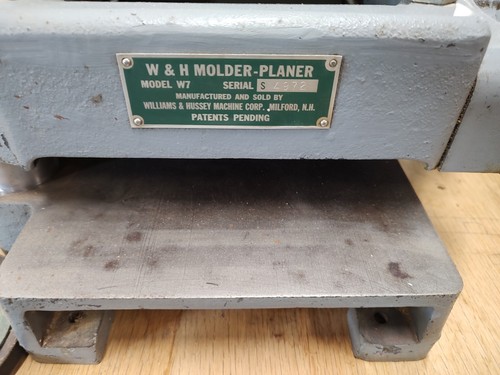 Williams and Hussey Model W7 MOLDER-PLANER - INCLUDES MOTOR Great Shape