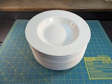 N.O.S. BARRATTS Ivory 9 3/4" PASTA & Soup Bowls, wide 1.75" rim, from ENGLAND