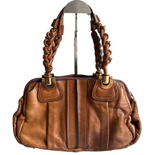 Borsa a tracolla Chloe Eloise in pelle marrone con manico intrecciato usata