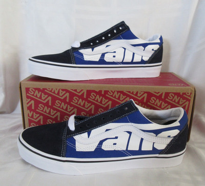 VANS Old Skool Shoes (Jumbo Vans Blue/white) Mens 10