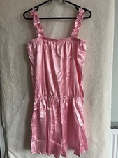 Cute Pink Satin Strappy Playsuit Sissy  CD TV Size XL Waist 44” Max