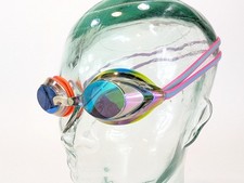 Speedo Unisex-Adults Swim Goggles Vanquisher 2.0 Mirror Rainbow Tye Dye