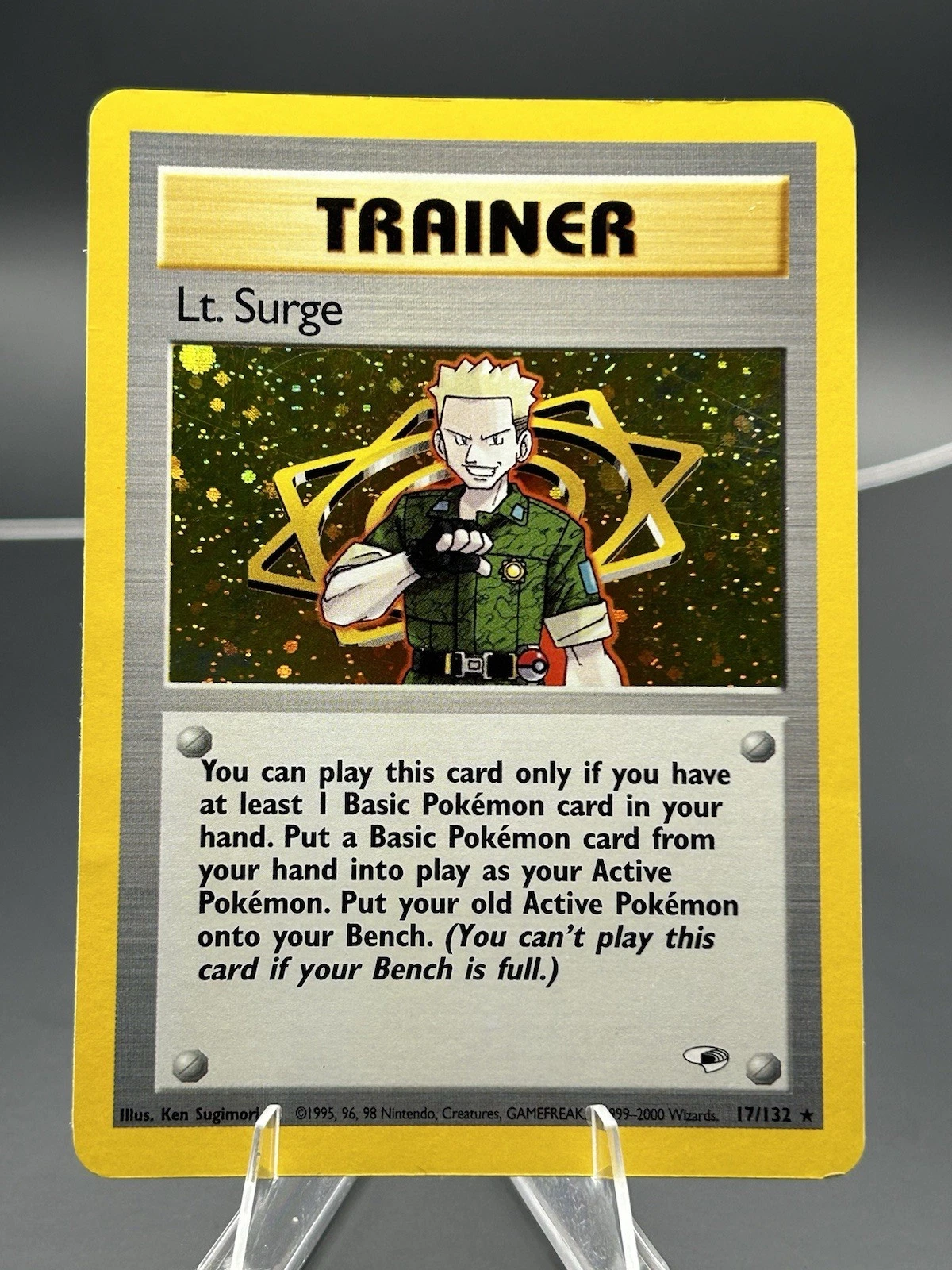 Pokémon TCG Gym Heroes Lt. Surge 017/132 Holo Trainer Holo Rare EN Unlimited