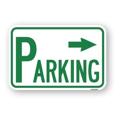 Parking with Arrow Pointing Right Heavy Gauge Aluminum Parking Sign