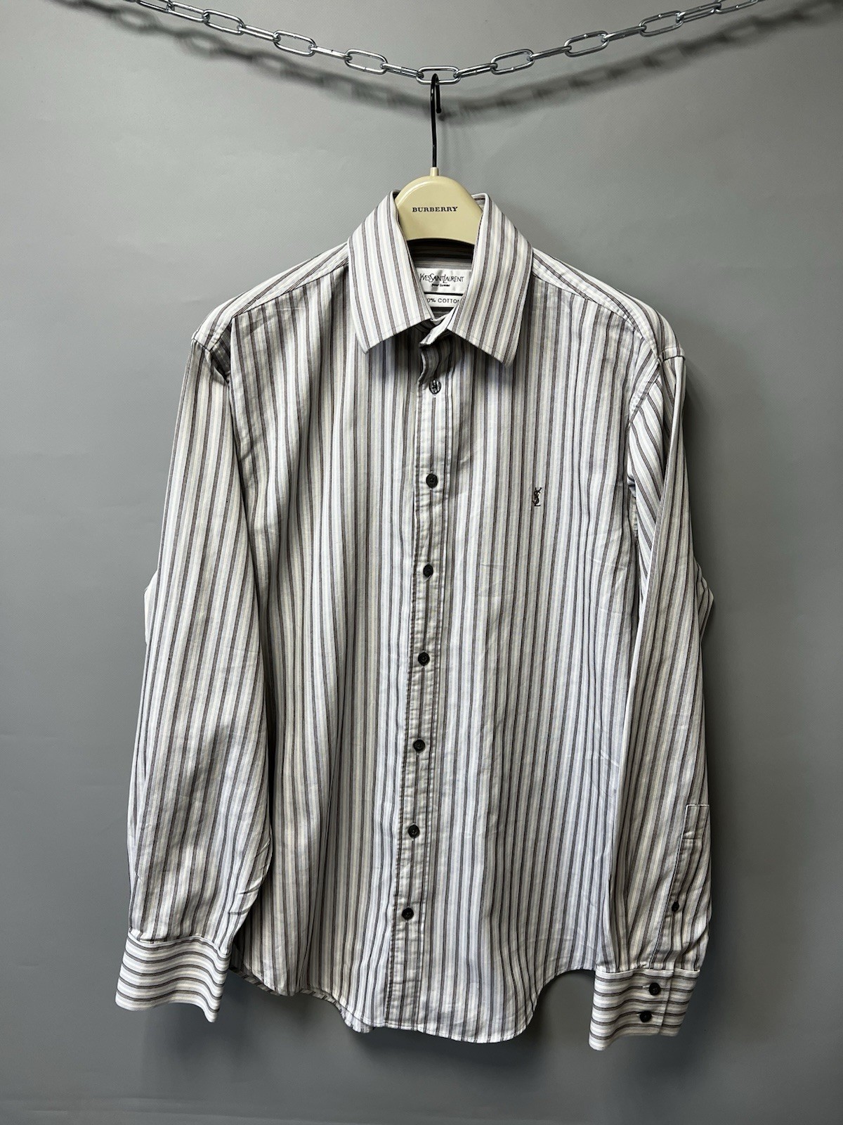 Yves Saint Laurent camicia vintage a righe uomo lusso