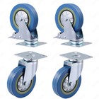 4 er Transportrollen Industrierollen Schwerlastrollen Leise PU Platte Lenkrollen