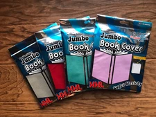 ✨4 Jumbo Book Covers XXL Super Stretchy Premium Edition Teal, Purple, Red, Gray