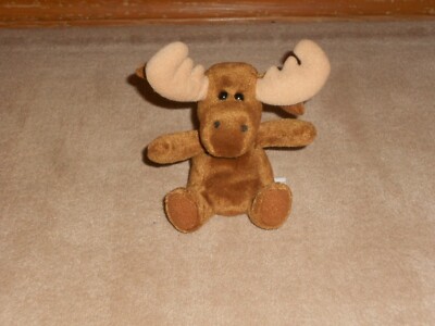 Vintage 24K Co Beanie Boppers Mikey the Moose 1997 Beanbag Plush #5168 6''