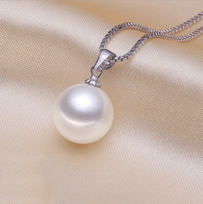 Tahitian SHELL Pearl 8/10/12/14/16mm pendant 925 Silver 18'' Necklace gift PE33
