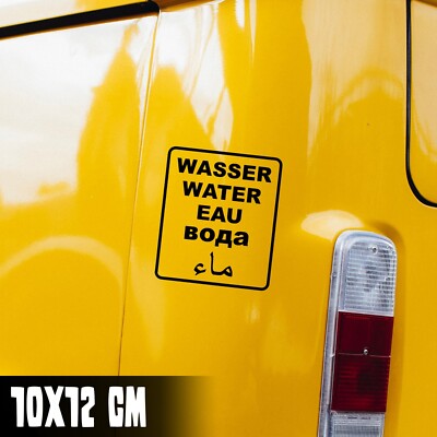 AUTO AUFKLEBER ''WASSER WATER'' 10X12CM WASSTERANK WOHNMOBIL STICKER  #0324